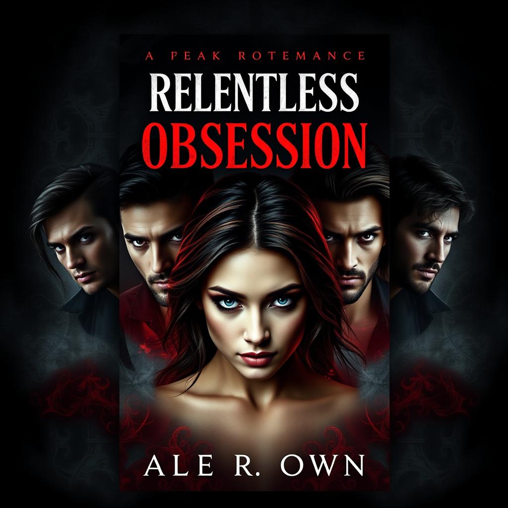 A striking book cover for a dark romance titled 'Relentless Obsession'