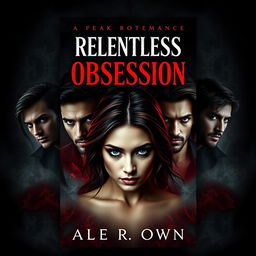 A striking book cover for a dark romance titled 'Relentless Obsession'