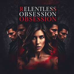 A striking book cover for a dark romance titled 'Relentless Obsession'