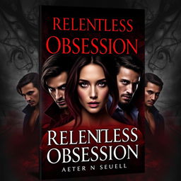 A striking book cover for a dark romance titled 'Relentless Obsession'