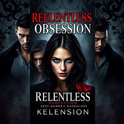 A striking book cover for a dark romance titled 'Relentless Obsession'