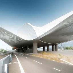 A futuristic bus station transcending natural norms and conventional ideas