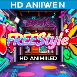 A vibrant and dynamic HD animated thumbnail for a FREEStyle event, showcasing a colorful and energetic design