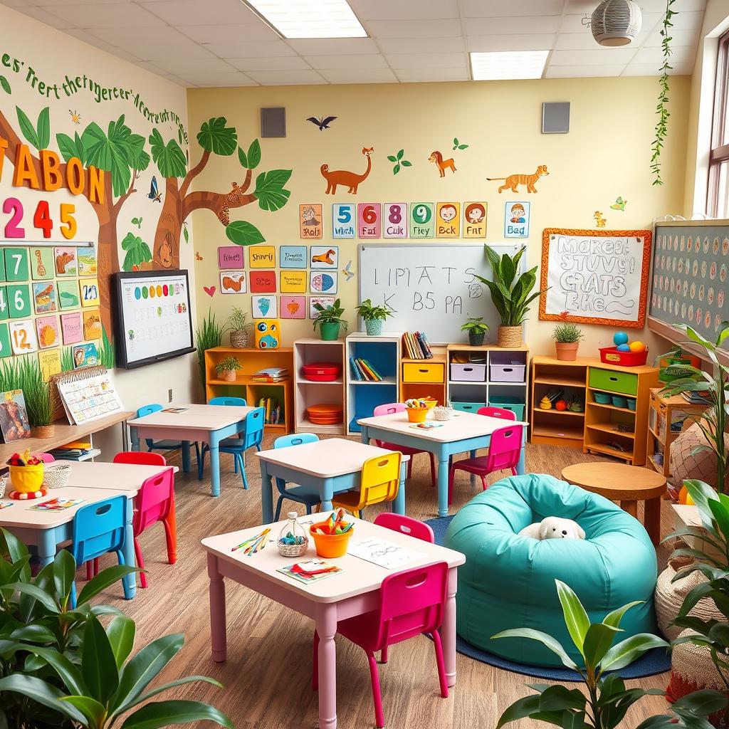 A fun and engaging children's classroom designed to stimulate creativity and learning