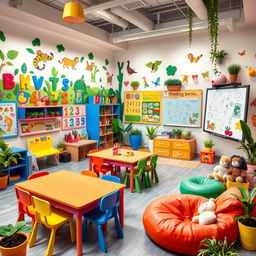 A fun and engaging children's classroom designed to stimulate creativity and learning