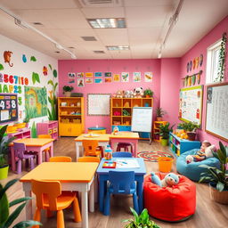 A fun and engaging children's classroom designed to stimulate creativity and learning