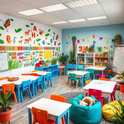 A fun and engaging children's classroom designed to stimulate creativity and learning