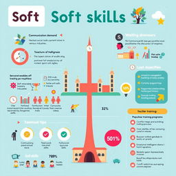 An eye-catching infographic titled 'Soft Skills in Bangalore', showcasing the importance and aspects of soft skills development in the city