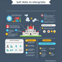 An eye-catching infographic titled 'Soft Skills in Bangalore', showcasing the importance and aspects of soft skills development in the city