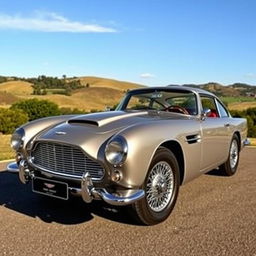 A stunningly detailed Aston Martin DB5 car, showcasing its classic design, sleek curves, and shiny chrome accents