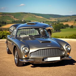 A stunningly detailed Aston Martin DB5 car, showcasing its classic design, sleek curves, and shiny chrome accents