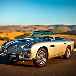 A stunningly detailed Aston Martin DB5 car, showcasing its classic design, sleek curves, and shiny chrome accents