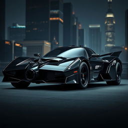 A sleek and stylish vehicle that combines the elegance of James Bond with the iconic design of the 1989 Batmobile