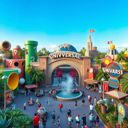 An imaginative theme park that beautifully blends the worlds of Mario Bros and Universal Studios