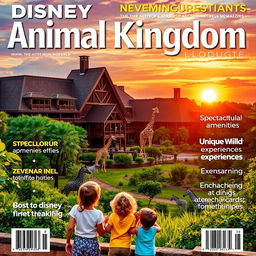 A stunning magazine cover showcasing the Disney Animal Kingdom Lodge, a luxurious Disney hotel