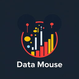 A modern and sleek logo for "Data Mouse", an Instagram account dedicated to metrics and statistics for Disney Parks around the world