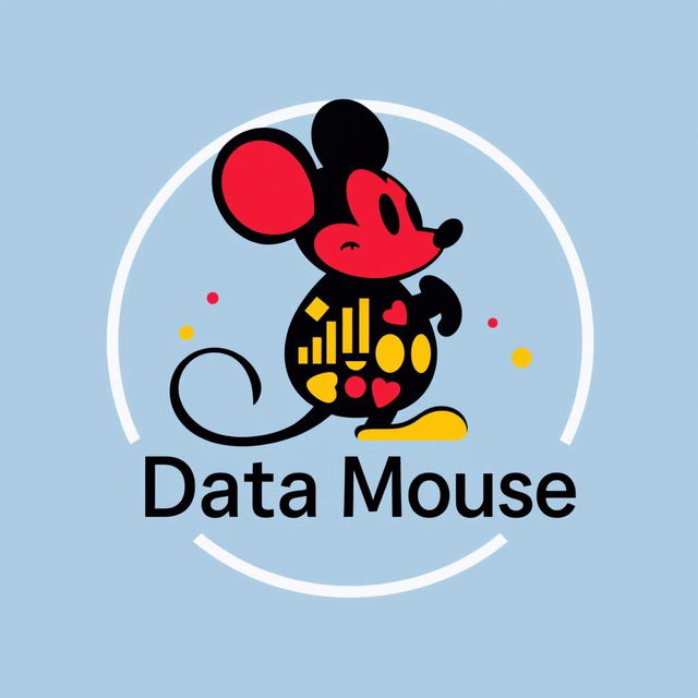 A modern and sleek logo for "Data Mouse", an Instagram account dedicated to metrics and statistics for Disney Parks around the world