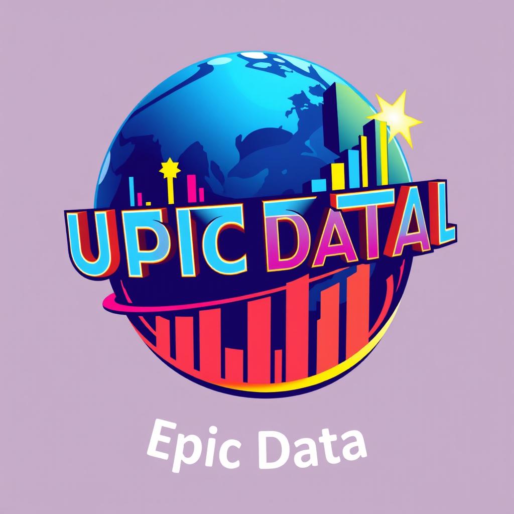 A striking and memorable logo for "Epic Data", an Instagram account focusing on metrics, statistics, and anniversaries for Universal Studio Parks worldwide