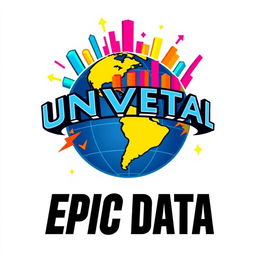 A striking and memorable logo for "Epic Data", an Instagram account focusing on metrics, statistics, and anniversaries for Universal Studio Parks worldwide