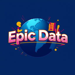 Design a dynamic logo for 'Epic Data', an Instagram account focused on metrics, statistics, and anniversaries related to Universal Studio Parks worldwide