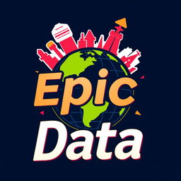 Design a dynamic logo for 'Epic Data', an Instagram account focused on metrics, statistics, and anniversaries related to Universal Studio Parks worldwide