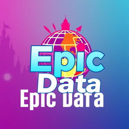 Design a dynamic logo for 'Epic Data', an Instagram account focused on metrics, statistics, and anniversaries related to Universal Studio Parks worldwide