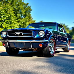 A beautifully designed 1965 Ford Mustang Fastback Restomod with the front end of an Equus Bass 770, showcasing a stunning blend of classic and modern styling