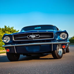 A beautifully designed 1965 Ford Mustang Fastback Restomod with the front end of an Equus Bass 770, showcasing a stunning blend of classic and modern styling