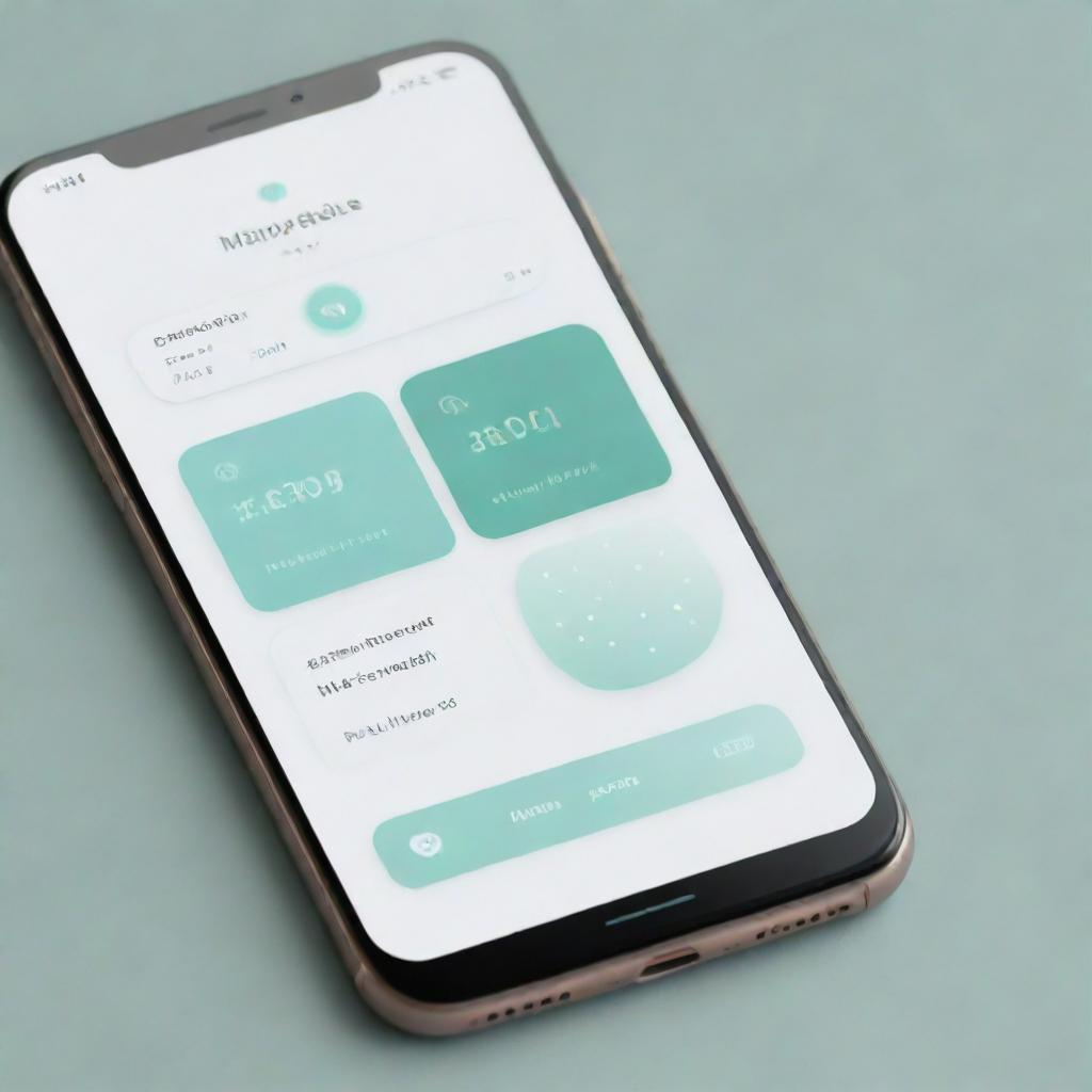 Design a soothing and user-friendly mental health application interface with a calming color palette, icons for meditation, therapy and tracking emotions.