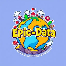 A vibrant and playful logo for "Epic_Data", an Instagram account dedicated to metrics, anniversaries, and statistics for all Universal Parks around the world