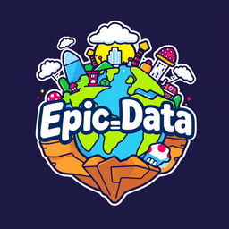 A vibrant and playful logo for "Epic_Data", an Instagram account dedicated to metrics, anniversaries, and statistics for all Universal Parks around the world