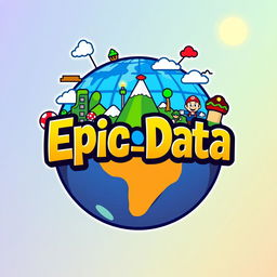 A vibrant and playful logo for "Epic_Data", an Instagram account dedicated to metrics, anniversaries, and statistics for all Universal Parks around the world