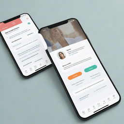 Revise the mental health app design, adding specific buttons for mood-checking, access to professional advice, and a platform for users to share their personal experiences, with the ability to view others' experiences as well.