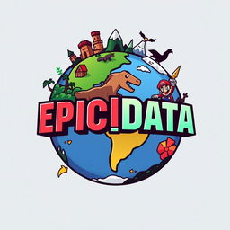 A vibrant and engaging logo for "Epic_Data", an Instagram account dedicated to metrics, anniversaries, and statistics for all Universal Parks around the world