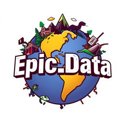 A vibrant and engaging logo for "Epic_Data", an Instagram account dedicated to metrics, anniversaries, and statistics for all Universal Parks around the world