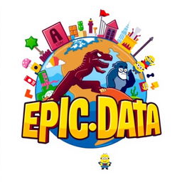 An exciting and colorful logo for "Epic_Data", an Instagram account that focuses on metrics, anniversaries, and statistics for all Universal Parks around the world