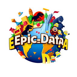 An exciting and colorful logo for "Epic_Data", an Instagram account that focuses on metrics, anniversaries, and statistics for all Universal Parks around the world