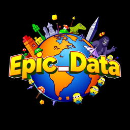 An exciting and colorful logo for "Epic_Data", an Instagram account that focuses on metrics, anniversaries, and statistics for all Universal Parks around the world