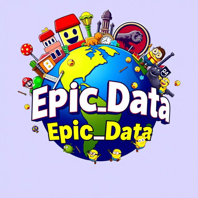 An exciting and colorful logo for "Epic_Data", an Instagram account that focuses on metrics, anniversaries, and statistics for all Universal Parks around the world