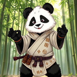 A delightful depiction of a panda Dungeons & Dragons character, envisioned as a courageous monk