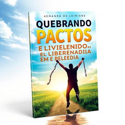 An artistic and vibrant ebook cover design for the title 'Quebrando Pactos e Vivendo em Plena Liberdade'