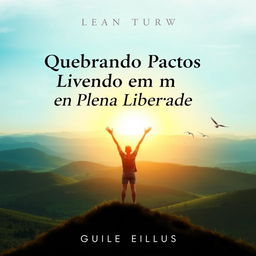 A captivating ebook cover design featuring the title "Quebrando Pactos e Vivendo em Plena Liberdade" in bold, elegant typography