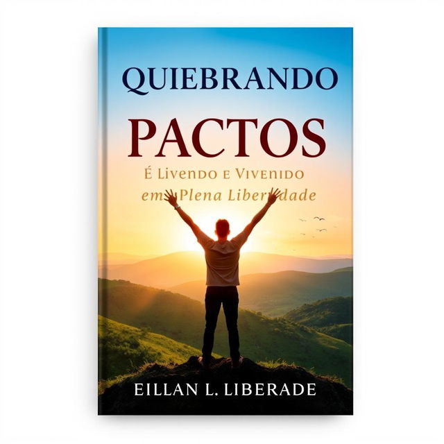 A captivating ebook cover design featuring the title "Quebrando Pactos e Vivendo em Plena Liberdade" in bold, elegant typography