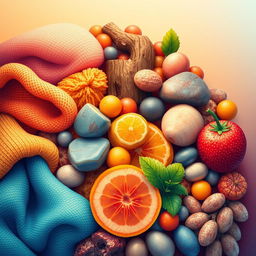 An intricate and colorful illustration representing tactile sensations