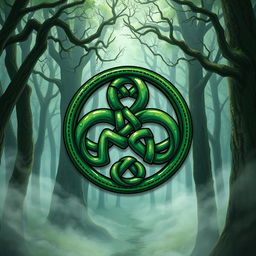 A detailed illustration of a Celtic symbol known as a 'Celtic Triskelion', intricately designed with knots and spirals, symbolizing unity and eternity