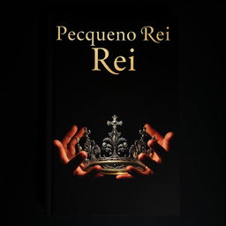 A dark-themed book cover featuring two shadowy hands elegantly holding a crown