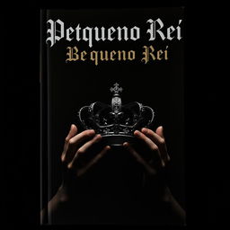 A dark-themed book cover featuring two shadowy hands elegantly holding a crown