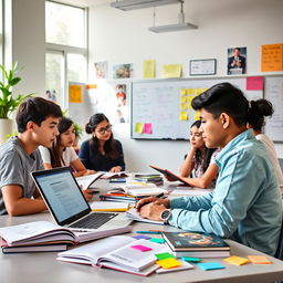 Overview of study organization for leveling courses at UCE (Universidad Central del Ecuador), specifically featuring a student named Santi