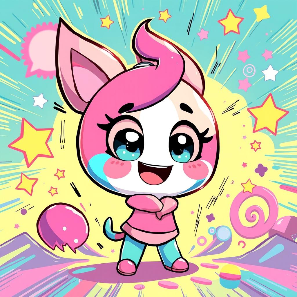 A vibrant fan art illustration of Pibby, the adorable animated character known for her energetic demeanor and quirky nature