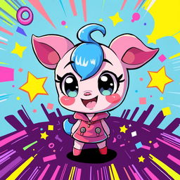 A vibrant fan art illustration of Pibby, the adorable animated character known for her energetic demeanor and quirky nature